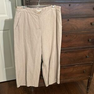 Eileen Fisher linen wide leg ankle length pant